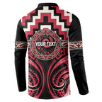 Aotearoa Ngai Te Rangi Personalised Button Sweatshirt Maori Iwi Poutama Puhoro Tattoo