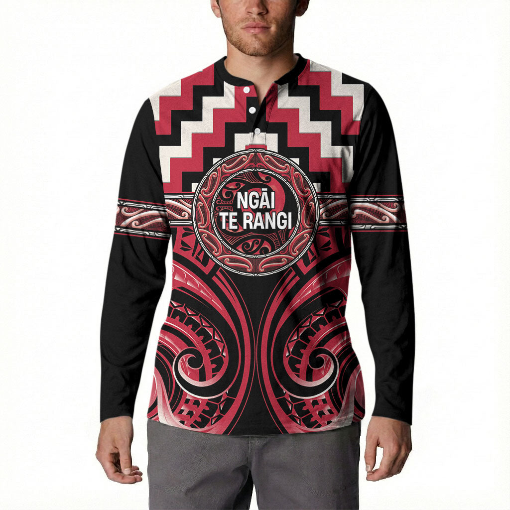 Aotearoa Ngai Te Rangi Personalised Button Sweatshirt Maori Iwi Poutama Puhoro Tattoo
