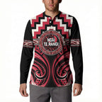 Aotearoa Ngai Te Rangi Personalised Button Sweatshirt Maori Iwi Poutama Puhoro Tattoo