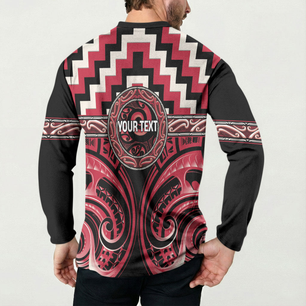Aotearoa Ngai Te Rangi Personalised Button Sweatshirt Maori Iwi Poutama Puhoro Tattoo