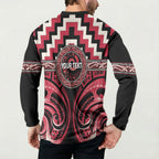 Aotearoa Ngai Te Rangi Personalised Button Sweatshirt Maori Iwi Poutama Puhoro Tattoo
