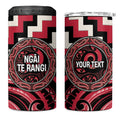 Aotearoa Ngai Te Rangi Personalised 4 in 1 Can Cooler Tumbler Maori Iwi Poutama Puhoro Tattoo