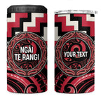 Aotearoa Ngai Te Rangi Personalised 4 in 1 Can Cooler Tumbler Maori Iwi Poutama Puhoro Tattoo