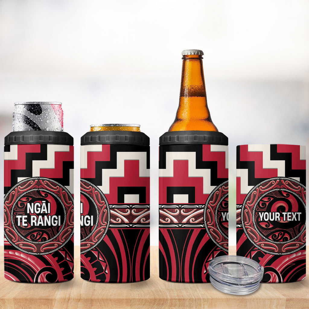 Aotearoa Ngai Te Rangi Personalised 4 in 1 Can Cooler Tumbler Maori Iwi Poutama Puhoro Tattoo