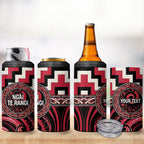 Aotearoa Ngai Te Rangi Personalised 4 in 1 Can Cooler Tumbler Maori Iwi Poutama Puhoro Tattoo