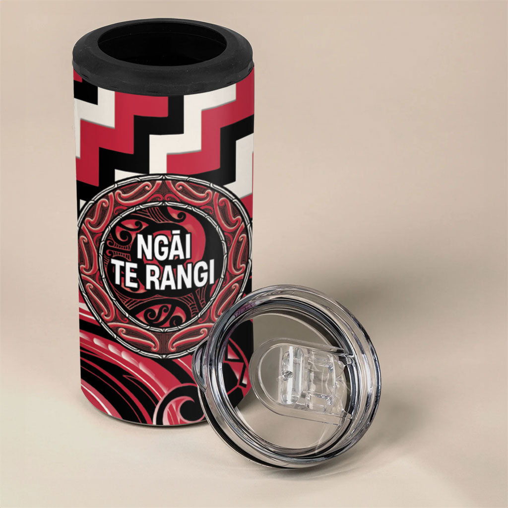 Aotearoa Ngai Te Rangi Personalised 4 in 1 Can Cooler Tumbler Maori Iwi Poutama Puhoro Tattoo