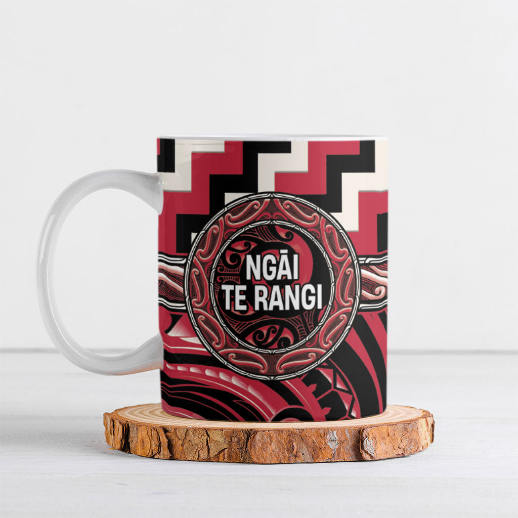 Aotearoa Ngai Te Rangi Personalised Ceramic Mug Maori Iwi Poutama Puhoro Tattoo