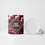 Aotearoa Ngai Te Rangi Personalised Ceramic Mug Maori Iwi Poutama Puhoro Tattoo