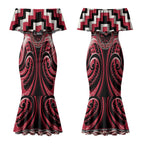 Aotearoa Ngai Te Rangi Personalised Couples Matching Mermaid Dress and Hawaiian Shirt Maori Iwi Poutama Puhoro Tattoo