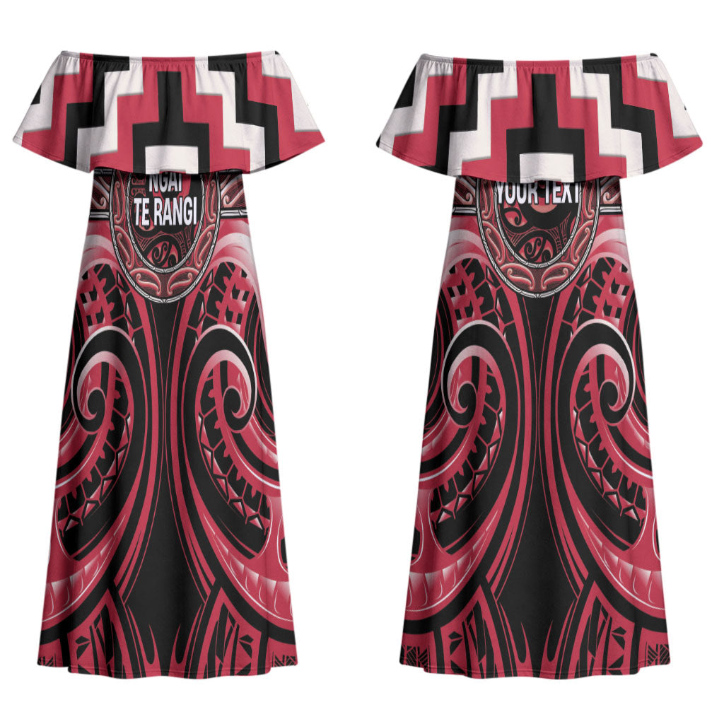 Aotearoa Ngai Te Rangi Personalised Couples Matching Off Shoulder Maxi Dress and Hawaiian Shirt Maori Iwi Poutama Puhoro Tattoo
