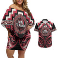 Aotearoa Ngai Te Rangi Personalised Couples Matching Off Shoulder Short Dress and Hawaiian Shirt Maori Iwi Poutama Puhoro Tattoo