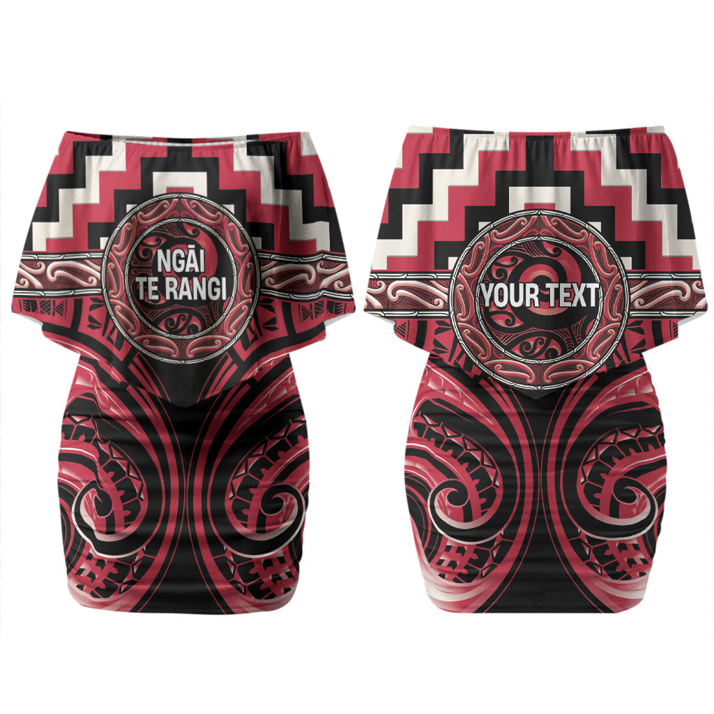 Aotearoa Ngai Te Rangi Personalised Couples Matching Off Shoulder Short Dress and Hawaiian Shirt Maori Iwi Poutama Puhoro Tattoo