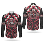 Aotearoa Ngai Te Rangi Personalised Couples Matching Off Shoulder Short Dress and Long Sleeve Button Shirt Maori Iwi Poutama Puhoro Tattoo