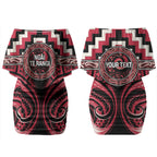 Aotearoa Ngai Te Rangi Personalised Couples Matching Off Shoulder Short Dress and Long Sleeve Button Shirt Maori Iwi Poutama Puhoro Tattoo