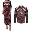 Aotearoa Ngai Te Rangi Personalised Couples Matching Puletasi and Long Sleeve Button Shirt Maori Iwi Poutama Puhoro Tattoo