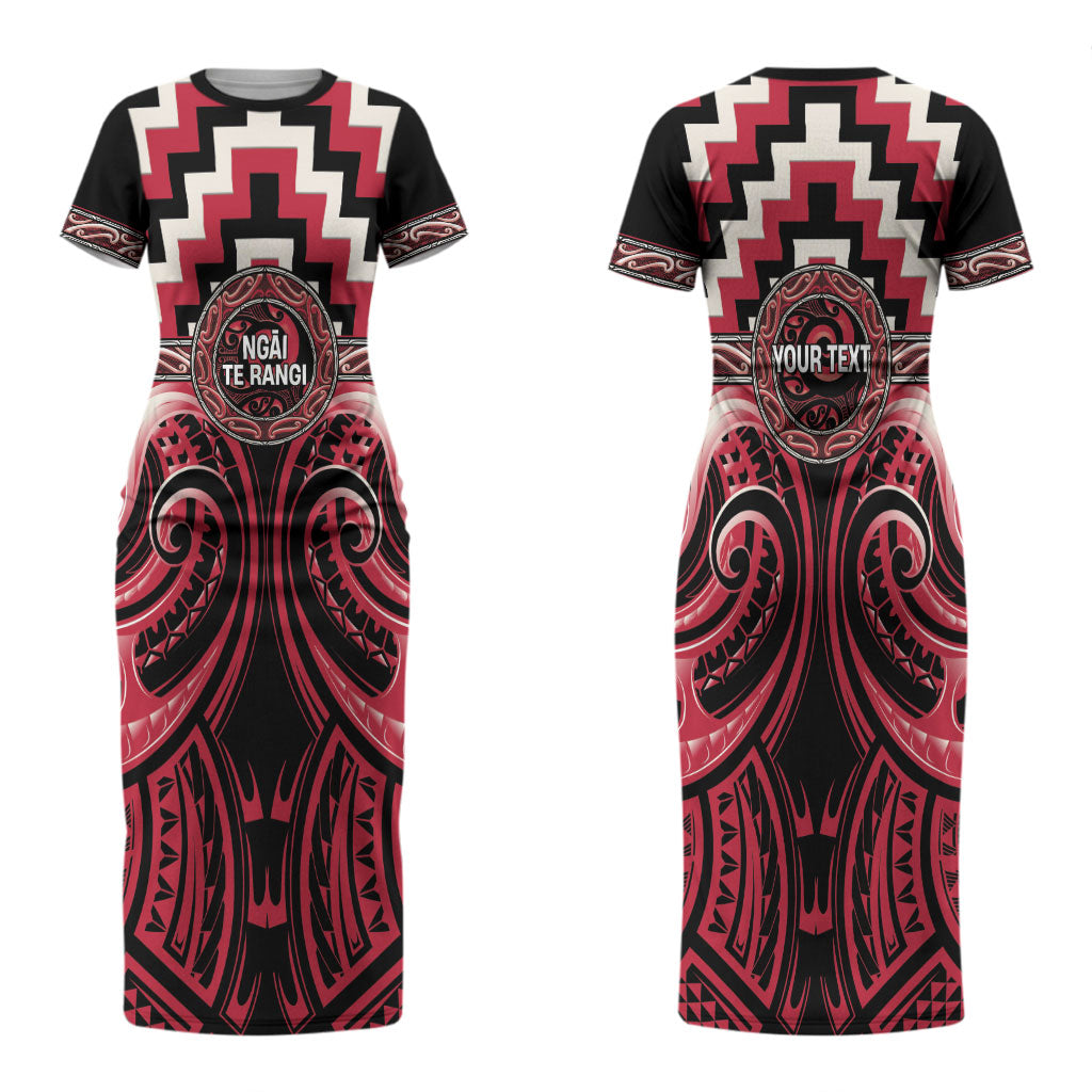 Aotearoa Ngai Te Rangi Personalised Couples Matching Short Sleeve Bodycon Dress and Hawaiian Shirt Maori Iwi Poutama Puhoro Tattoo