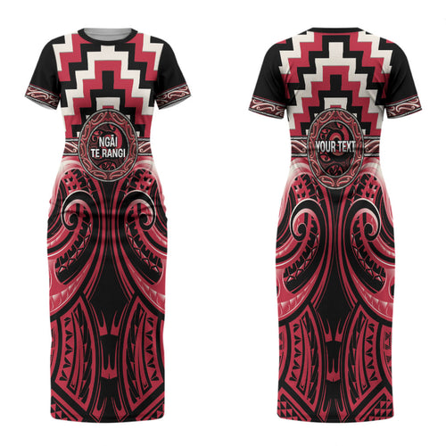 Aotearoa Ngai Te Rangi Personalised Couples Matching Short Sleeve Bodycon Dress and Hawaiian Shirt Maori Iwi Poutama Puhoro Tattoo