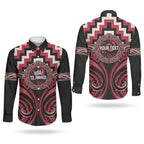Aotearoa Ngai Te Rangi Personalised Couples Matching Short Sleeve Bodycon Dress and Long Sleeve Button Shirt Maori Iwi Poutama Puhoro Tattoo