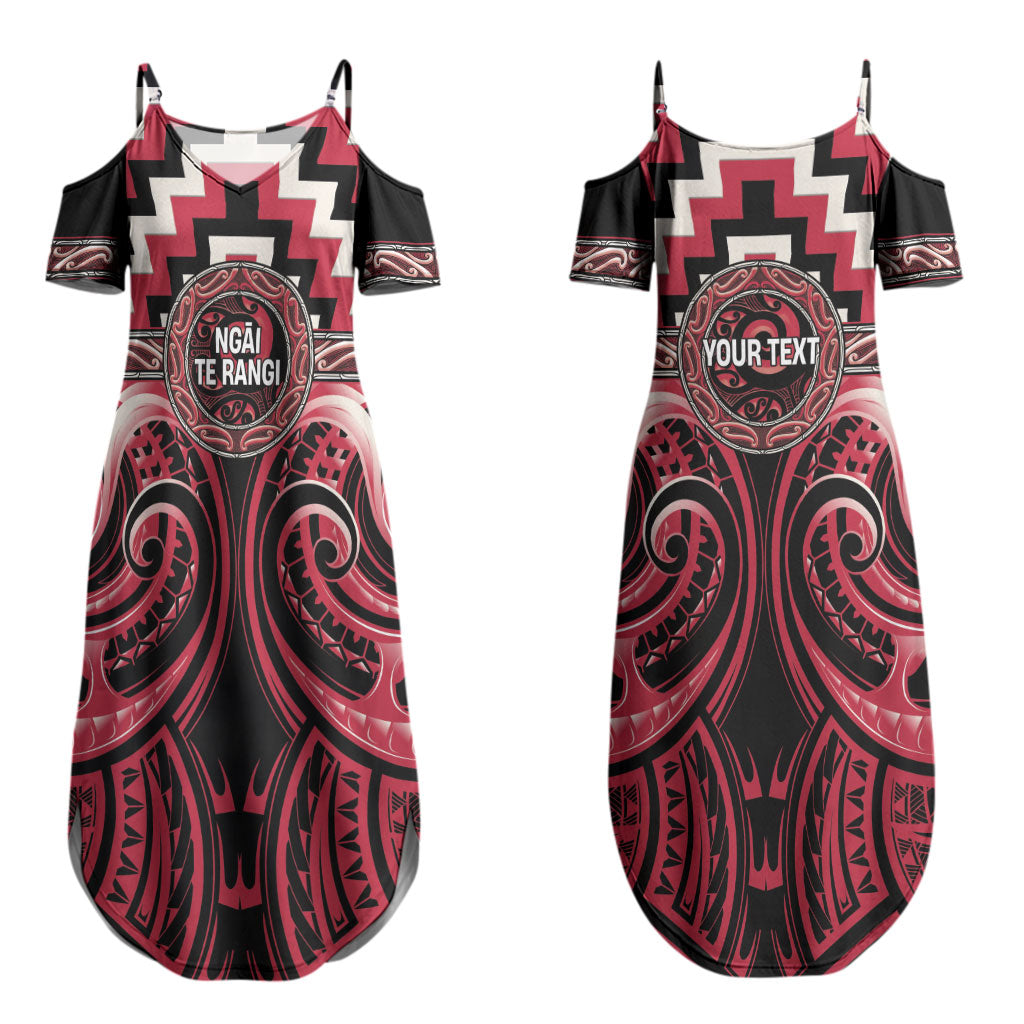 Aotearoa Ngai Te Rangi Personalised Couples Matching Summer Maxi Dress and Long Sleeve Button Shirt Maori Iwi Poutama Puhoro Tattoo
