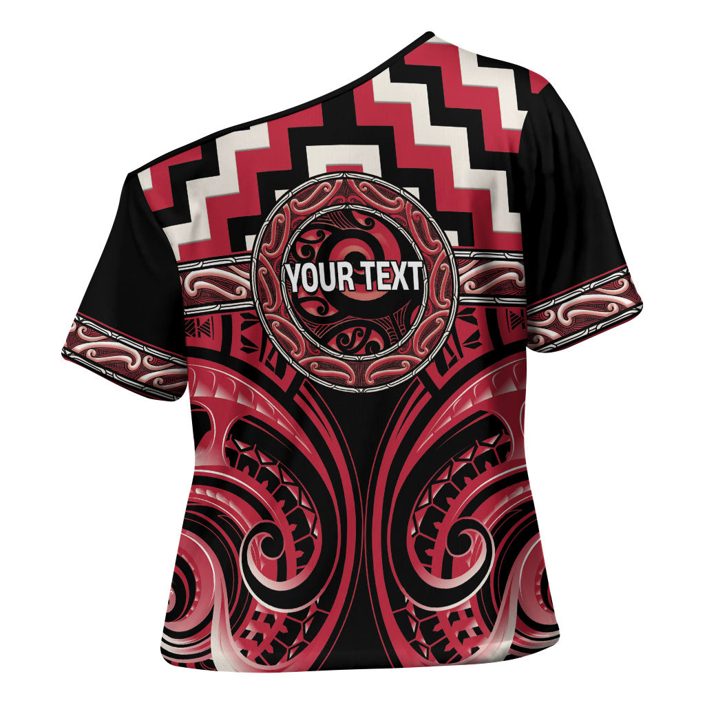 Aotearoa Ngai Te Rangi Personalised Cross Shoulder Shirt Maori Iwi Poutama Puhoro Tattoo