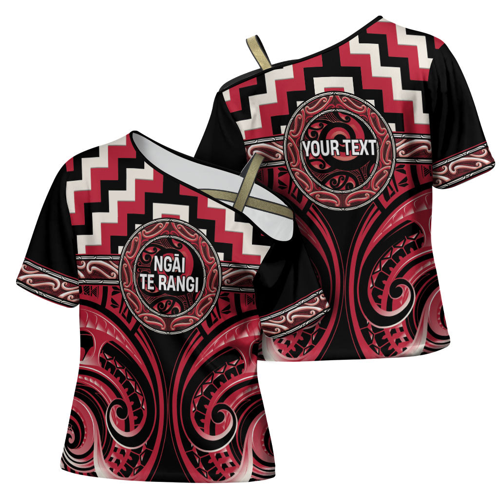 Aotearoa Ngai Te Rangi Personalised Cross Shoulder Shirt Maori Iwi Poutama Puhoro Tattoo