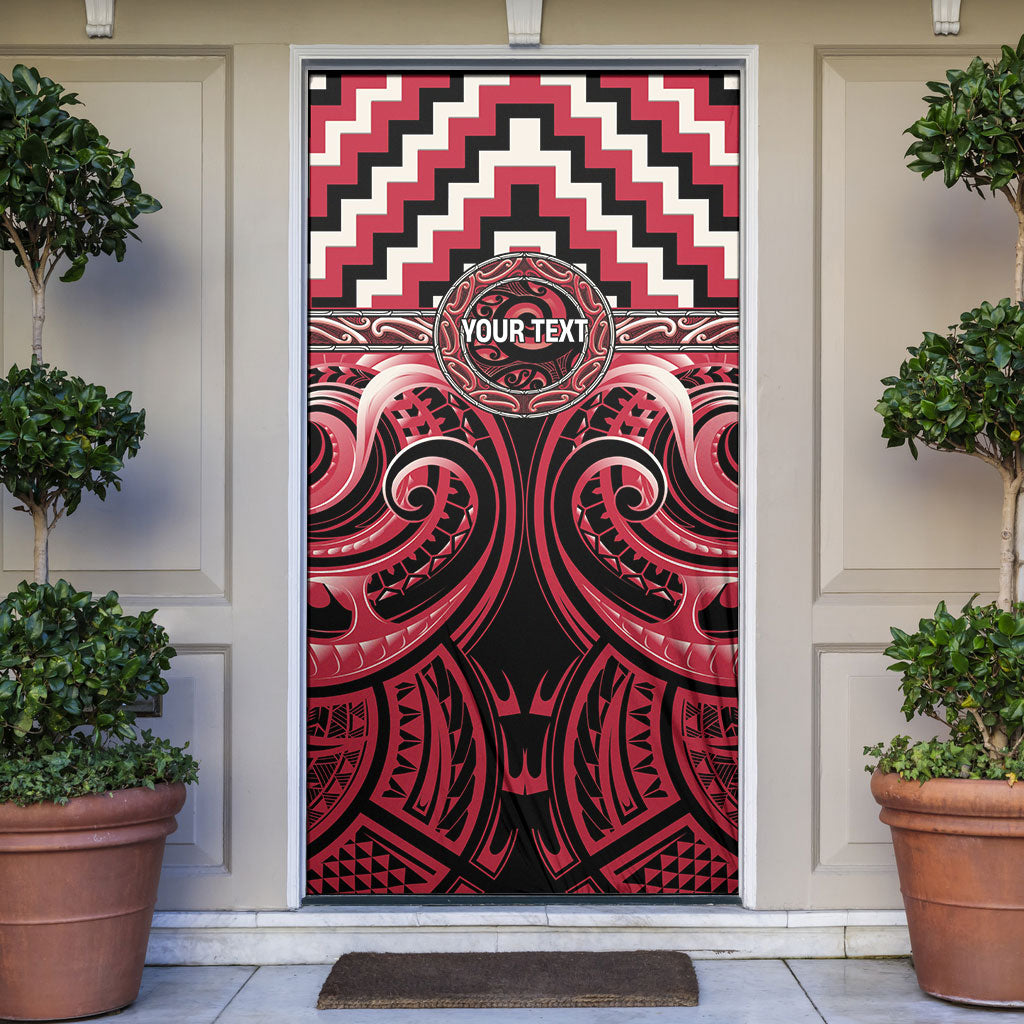 Aotearoa Ngai Te Rangi Personalised Door Cover Maori Iwi Poutama Puhoro Tattoo