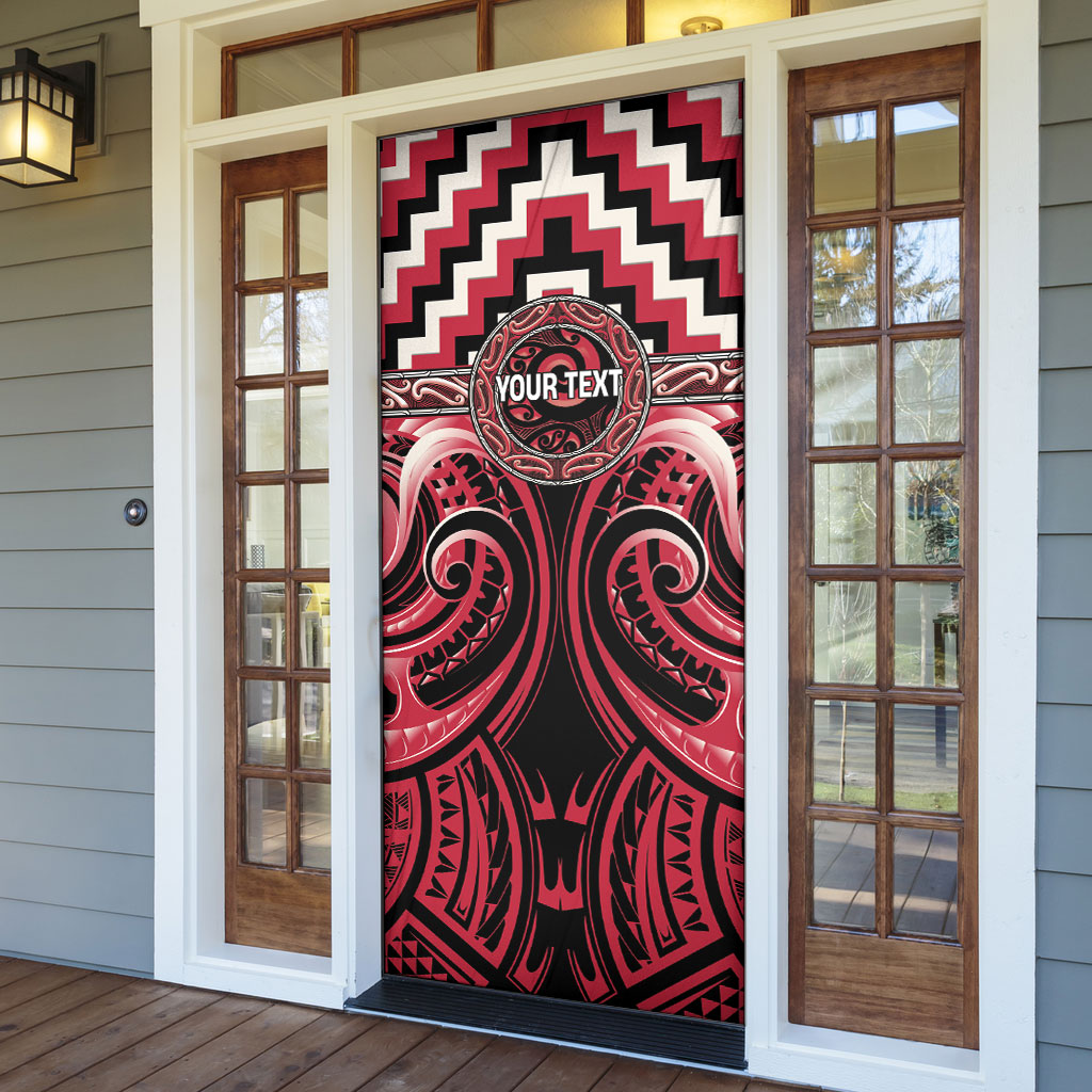 Aotearoa Ngai Te Rangi Personalised Door Cover Maori Iwi Poutama Puhoro Tattoo