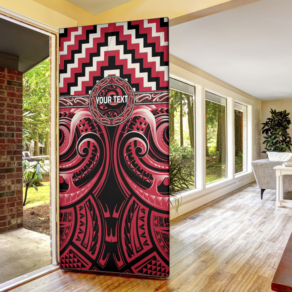 Aotearoa Ngai Te Rangi Personalised Door Cover Maori Iwi Poutama Puhoro Tattoo