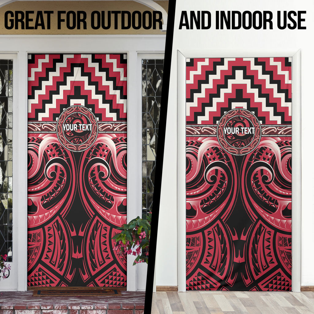 Aotearoa Ngai Te Rangi Personalised Door Cover Maori Iwi Poutama Puhoro Tattoo