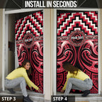 Aotearoa Ngai Te Rangi Personalised Door Cover Maori Iwi Poutama Puhoro Tattoo