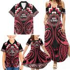 Aotearoa Ngai Te Rangi Personalised Family Matching Summer Maxi Dress and Hawaiian Shirt Maori Iwi Poutama Puhoro Tattoo