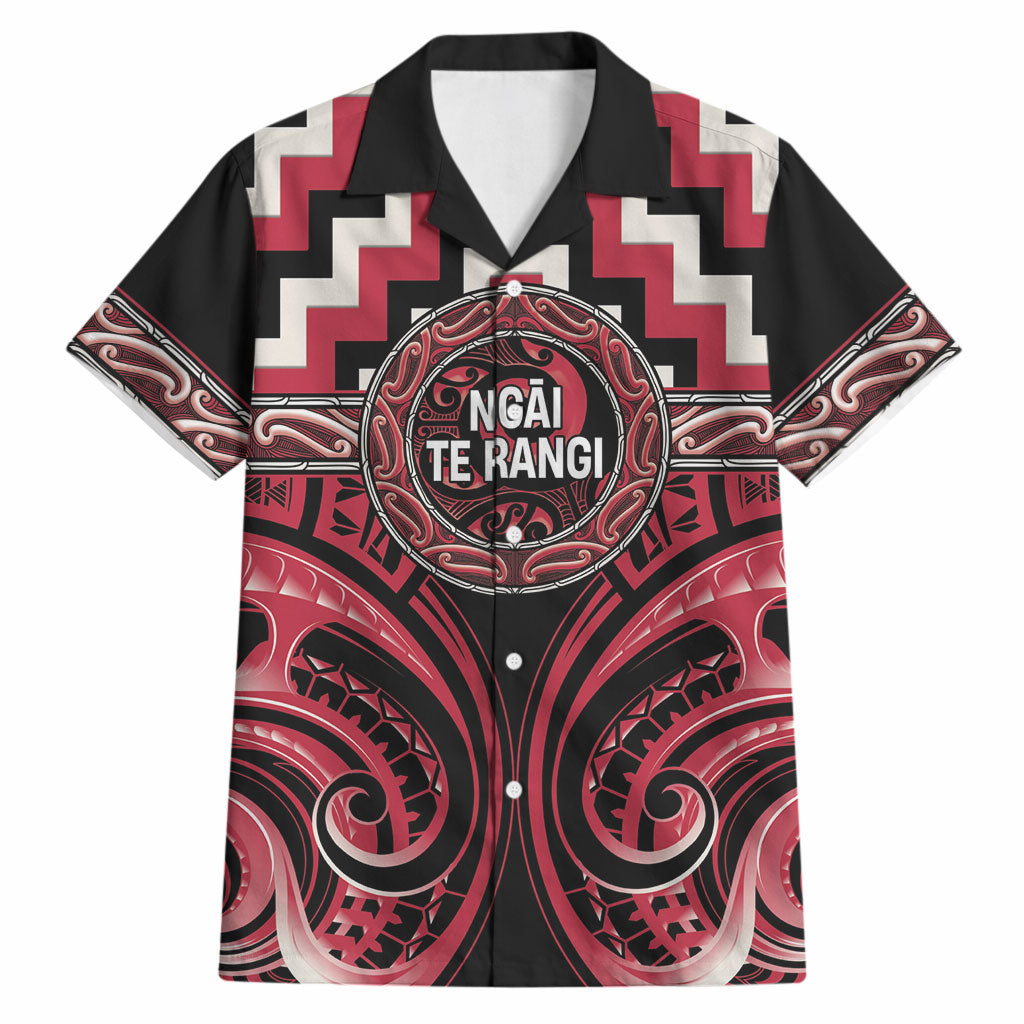 Aotearoa Ngai Te Rangi Personalised Hawaiian Shirt Maori Iwi Poutama Puhoro Tattoo