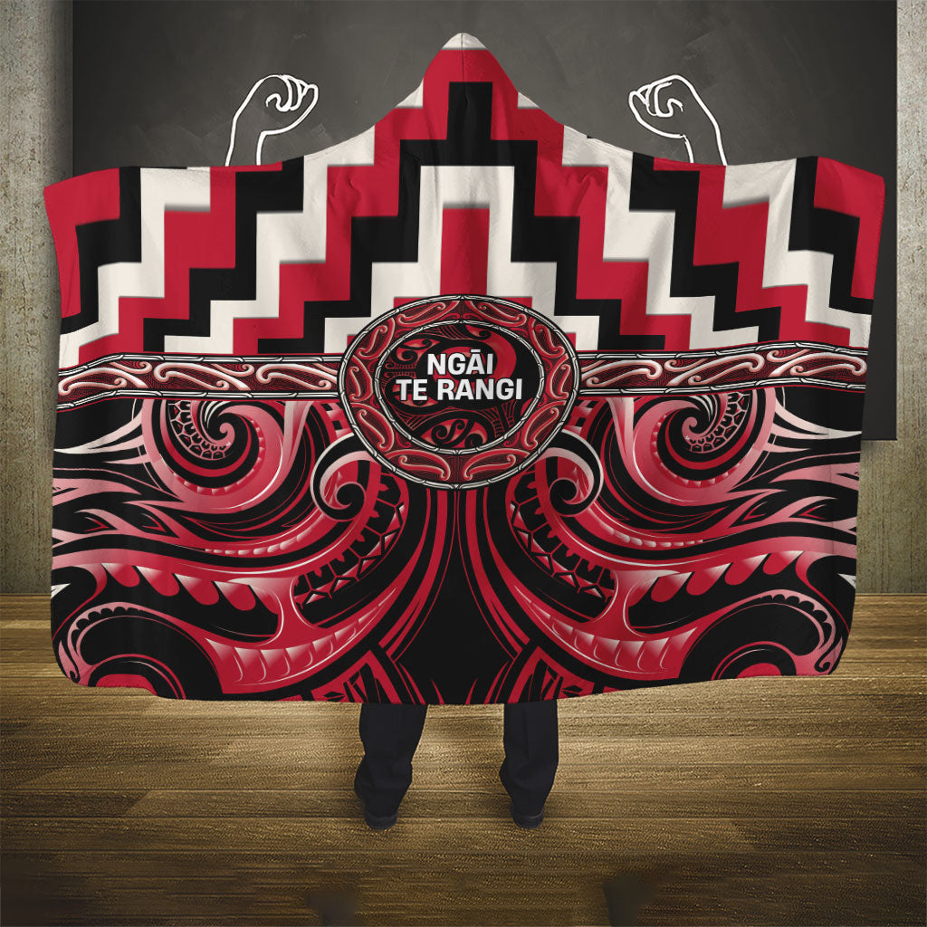 Aotearoa Ngai Te Rangi Hooded Blanket Maori Iwi Poutama Puhoro Tattoo
