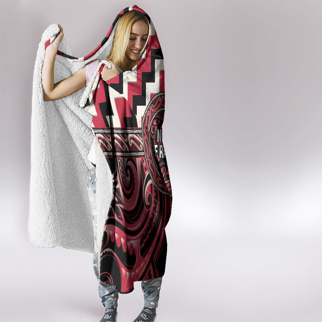 Aotearoa Ngai Te Rangi Hooded Blanket Maori Iwi Poutama Puhoro Tattoo