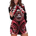 Aotearoa Ngai Te Rangi Personalised Hoodie Dress Maori Iwi Poutama Puhoro Tattoo