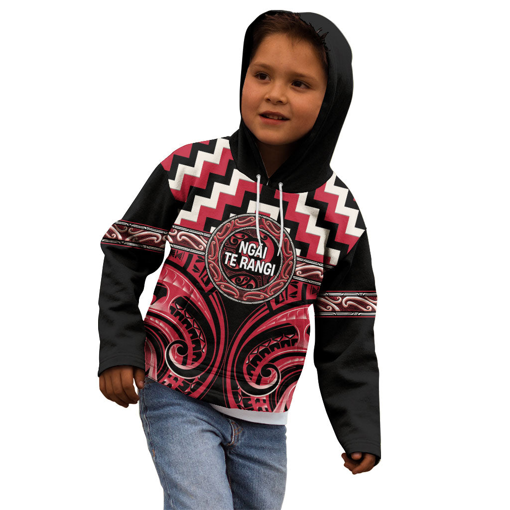 Aotearoa Ngai Te Rangi Personalised Kid Hoodie Maori Iwi Poutama Puhoro Tattoo