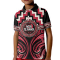 Aotearoa Ngai Te Rangi Personalised Kid Polo Shirt Maori Iwi Poutama Puhoro Tattoo