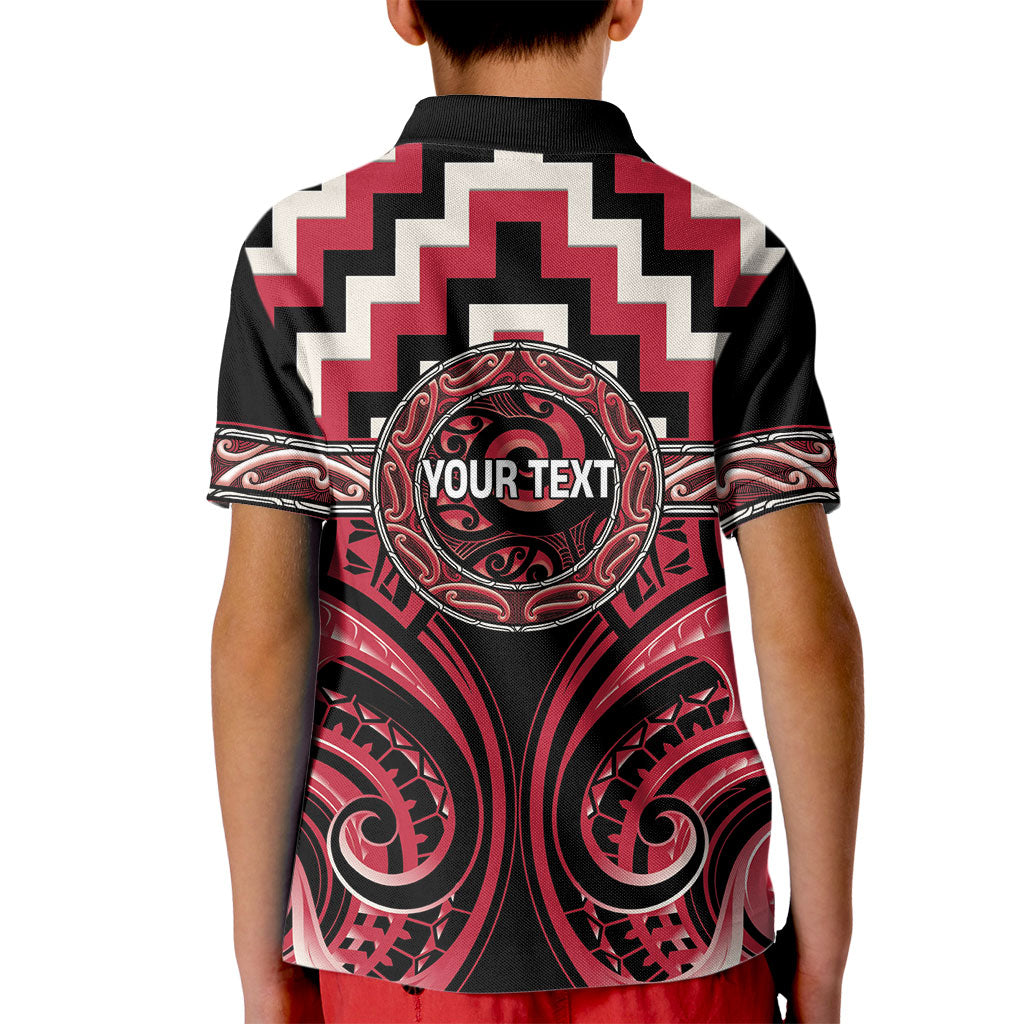 Aotearoa Ngai Te Rangi Personalised Kid Polo Shirt Maori Iwi Poutama Puhoro Tattoo