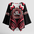 Aotearoa Ngai Te Rangi Personalised Kimono Sleeve Blouse Maori Iwi Poutama Puhoro Tattoo