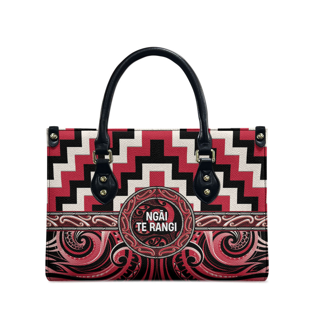 Aotearoa Ngai Te Rangi Leather Bag Maori Iwi Poutama Puhoro Tattoo