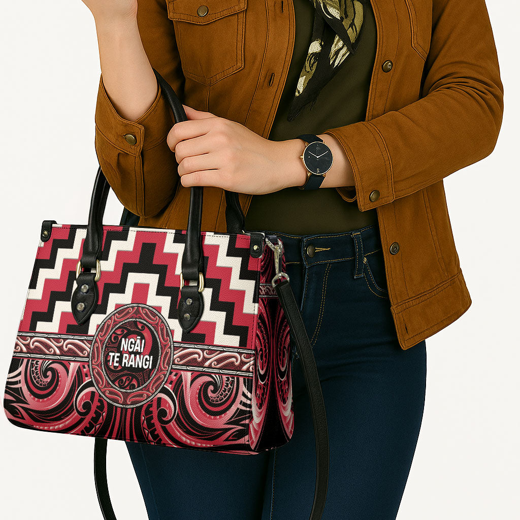 Aotearoa Ngai Te Rangi Leather Bag Maori Iwi Poutama Puhoro Tattoo