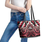 Aotearoa Ngai Te Rangi Leather Tote Bag Maori Iwi Poutama Puhoro Tattoo
