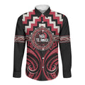 Aotearoa Ngai Te Rangi Personalised Long Sleeve Button Shirt Maori Iwi Poutama Puhoro Tattoo