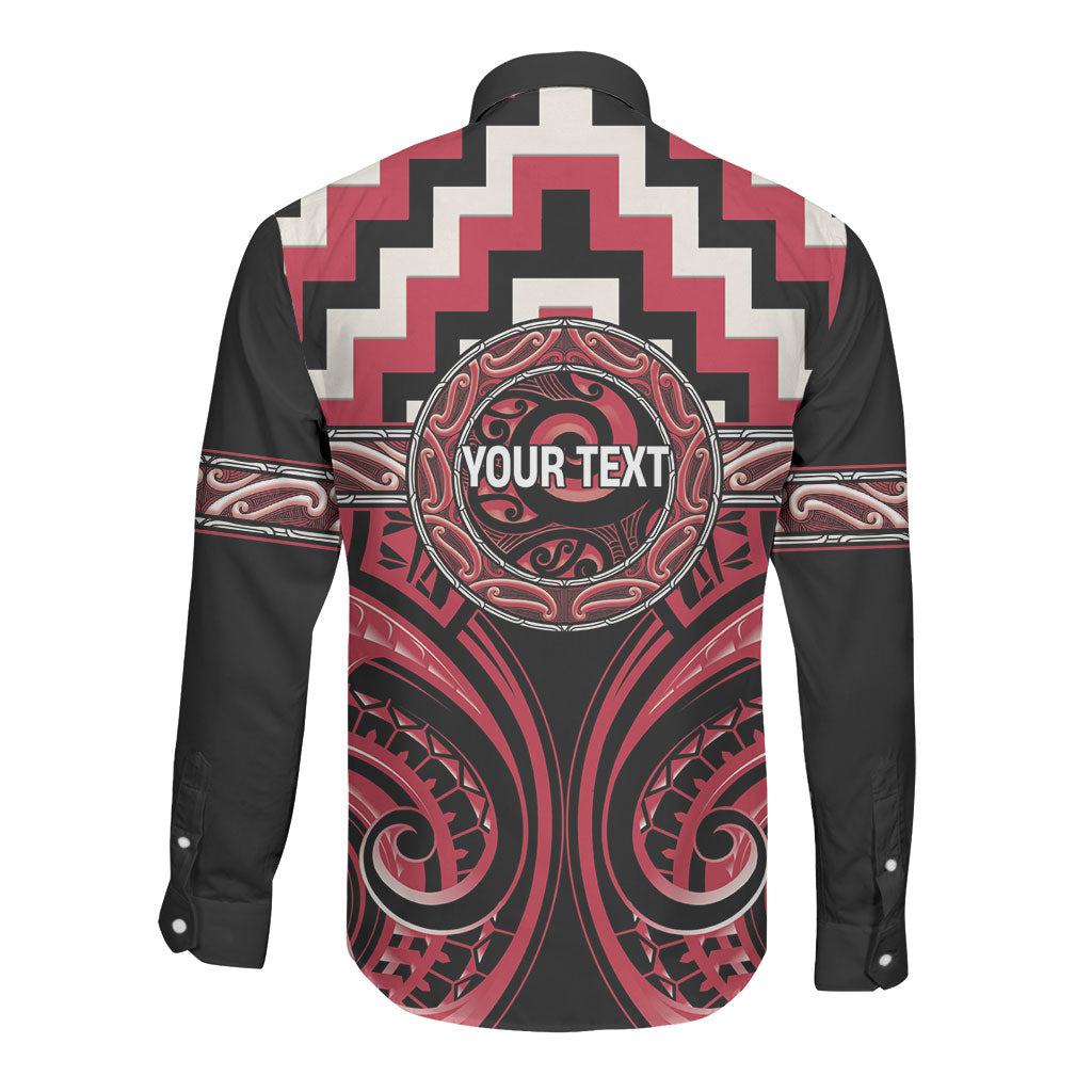 Aotearoa Ngai Te Rangi Personalised Long Sleeve Button Shirt Maori Iwi Poutama Puhoro Tattoo