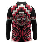 Aotearoa Ngai Te Rangi Personalised Long Sleeve Polo Shirt Maori Iwi Poutama Puhoro Tattoo