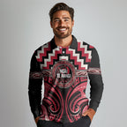 Aotearoa Ngai Te Rangi Personalised Long Sleeve Polo Shirt Maori Iwi Poutama Puhoro Tattoo