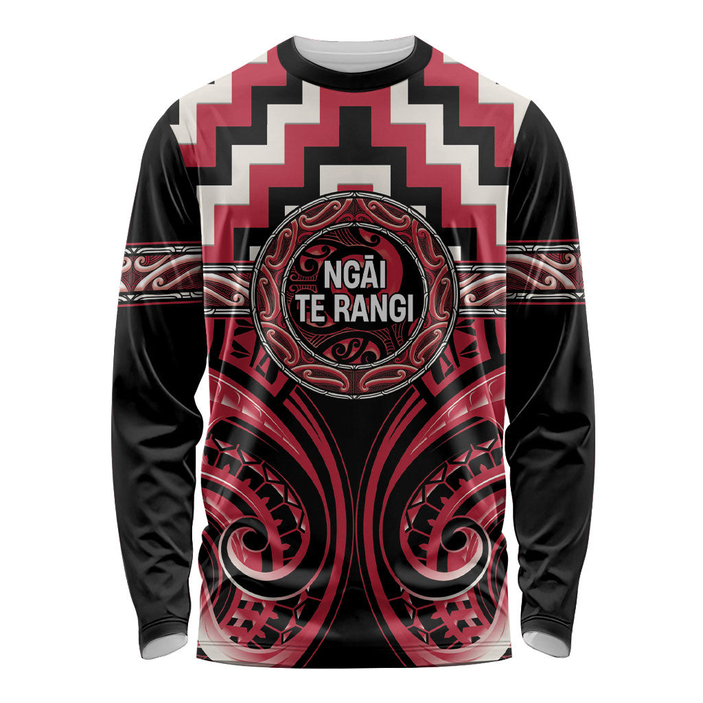 Aotearoa Ngai Te Rangi Personalised Long Sleeve Shirt Maori Iwi Poutama Puhoro Tattoo