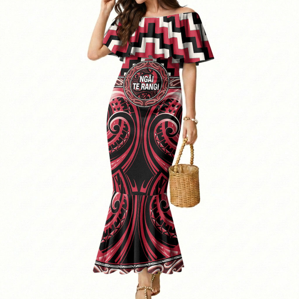 Aotearoa Ngai Te Rangi Personalised Mermaid Dress Maori Iwi Poutama Puhoro Tattoo
