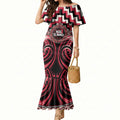 Aotearoa Ngai Te Rangi Personalised Mermaid Dress Maori Iwi Poutama Puhoro Tattoo