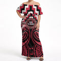 Aotearoa Ngai Te Rangi Personalised Off Shoulder Maxi Dress Maori Iwi Poutama Puhoro Tattoo